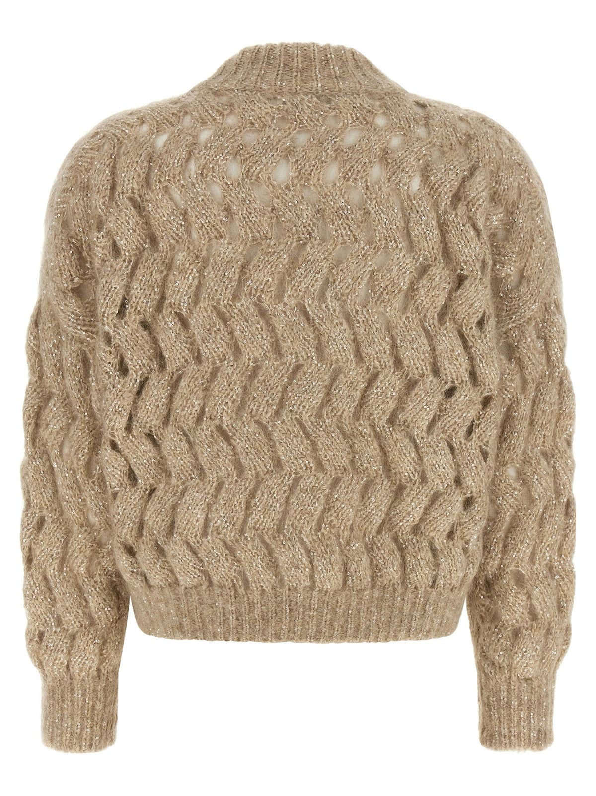 Brunello Cucinelli Beige Wool Cardigan - Dazzling Waves