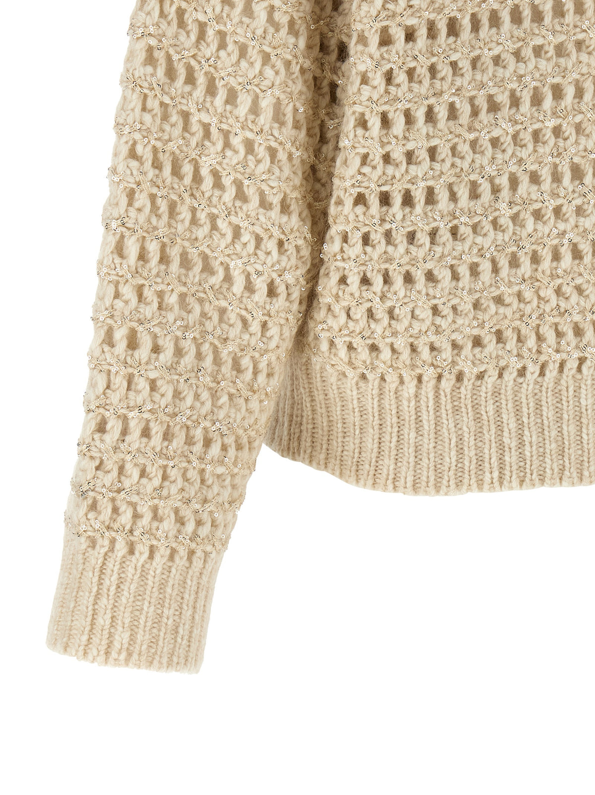 Brunello Cucinelli Beige Elastane Cardigan - Dazzling Braids
