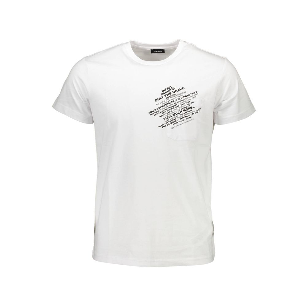 Diesel White Cotton Mens T-Shirt - Stylish & Comfortable