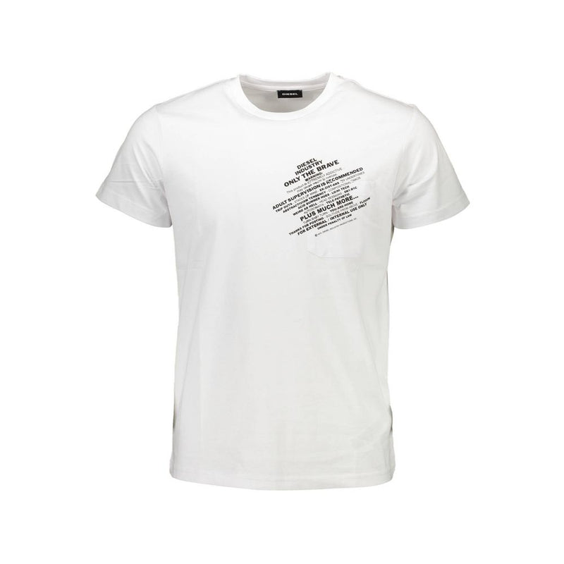 Diesel White Cotton Men's T-Shirt - DI-3653-XL