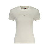 Tommy Hilfiger Women's White Cotton T-Shirt - Short Sleeve
