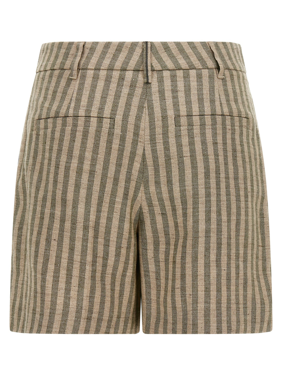 Brunello Cucinelli Bicolor Linen Bermuda Shorts for Women