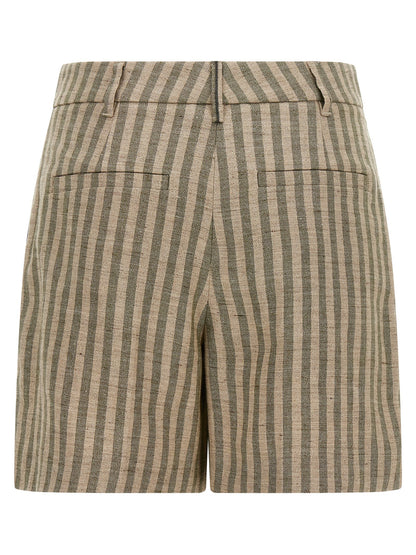 Brunello Cucinelli Bicolor Linen Bermuda Shorts