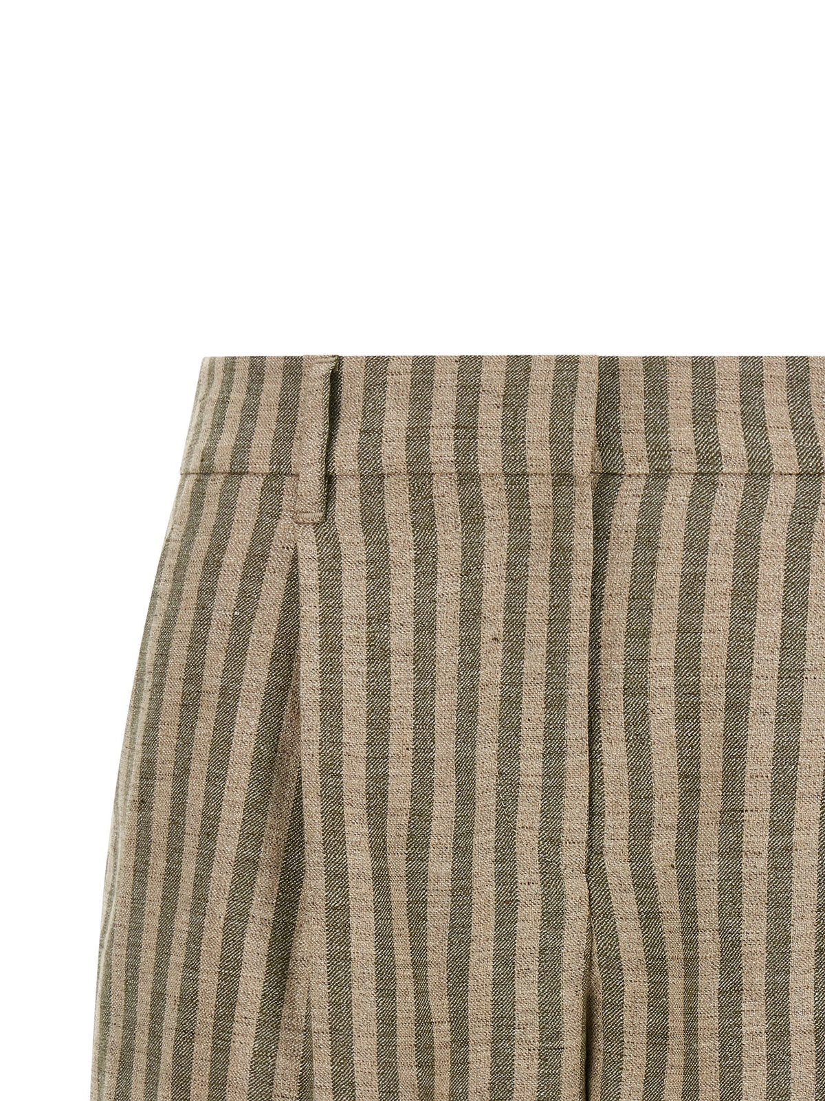Brunello Cucinelli Bicolor Linen Bermuda Shorts for Women