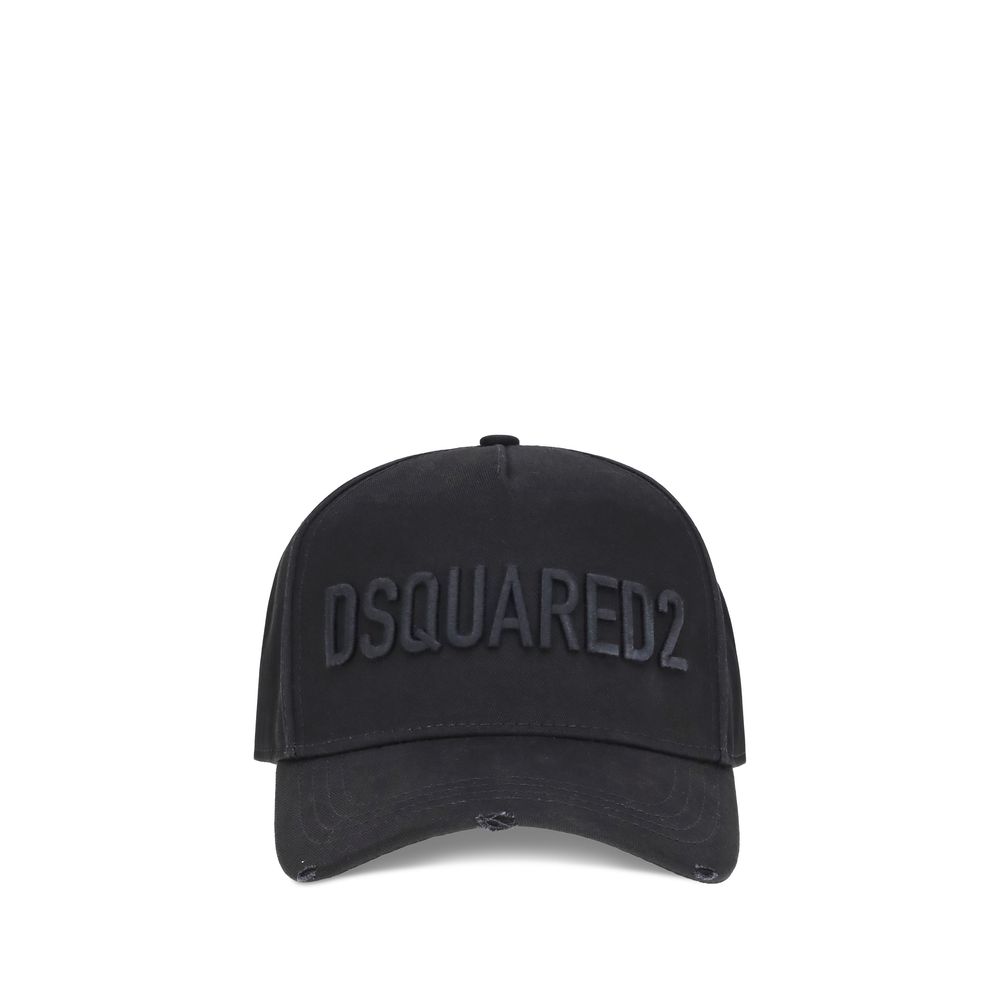 Casquette en coton noir Dsquared² (casquette de baseball)