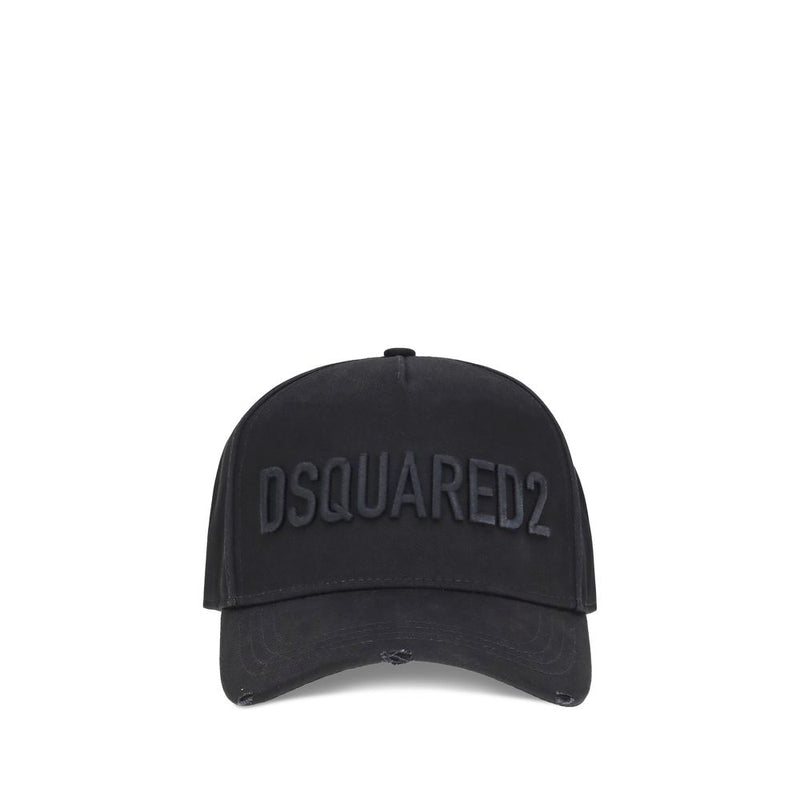 Dsquared² Black Cotton Cap - Stylish Baseball Hat for Men