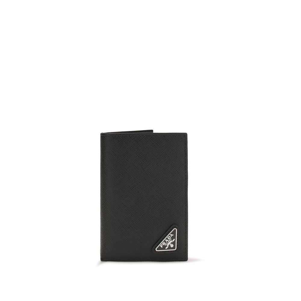Portefeuille Prada Bos Taurus en cuir de veau noir