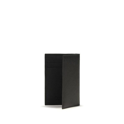 Prada Black Calf Leather Bos Taurus Wallet