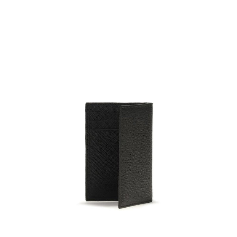 Prada Black Calf Leather Bos Taurus Wallet