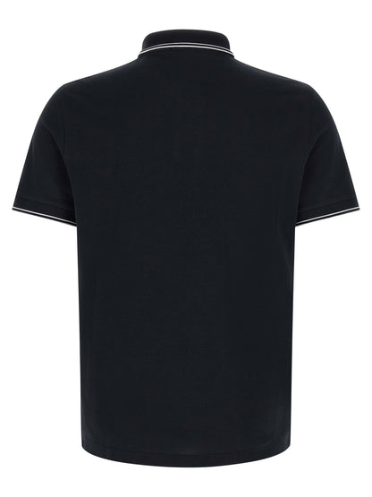 Stone Island Blue Cotton Polo Shirt