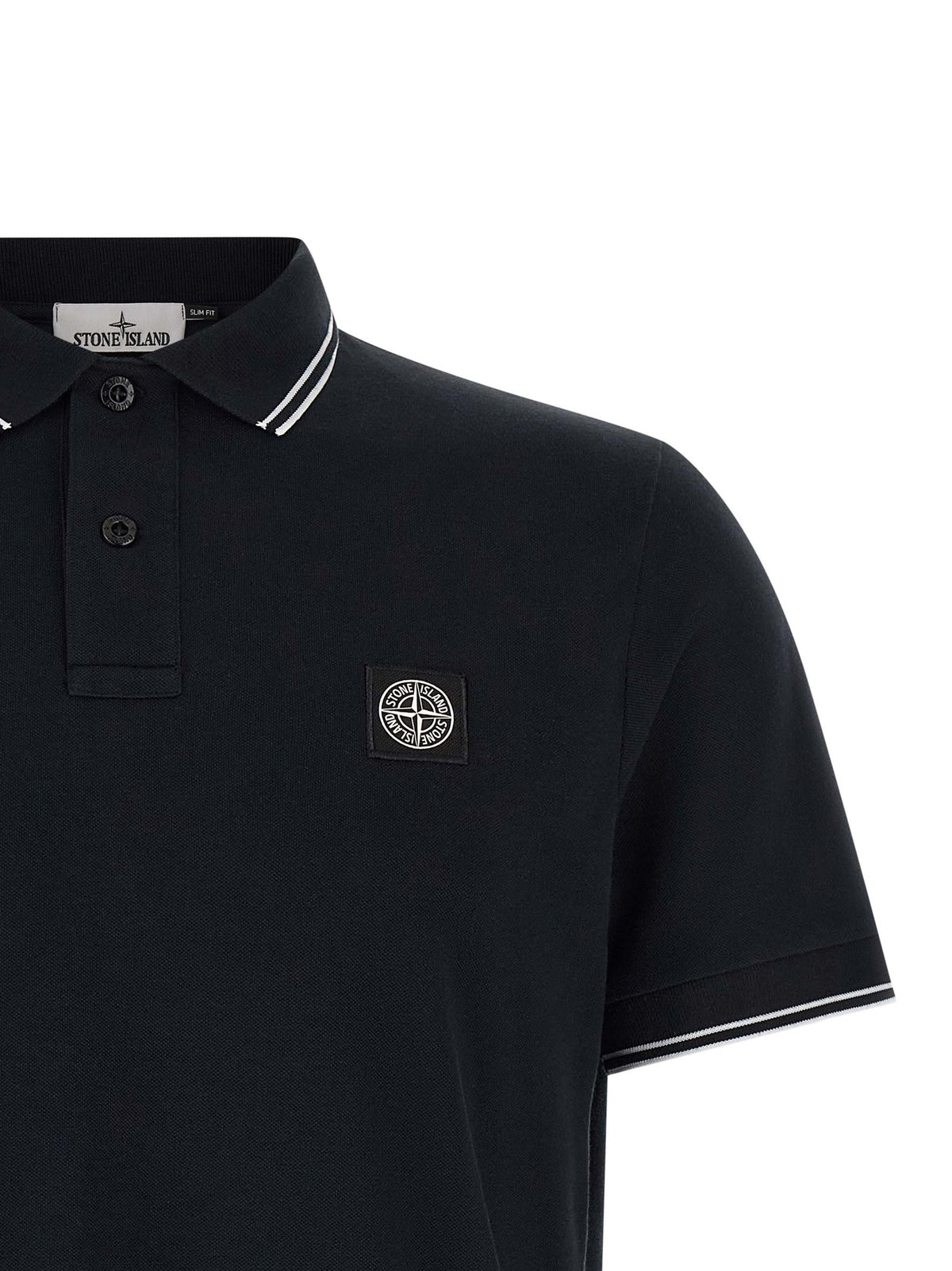 Polo en coton bleu Stone Island