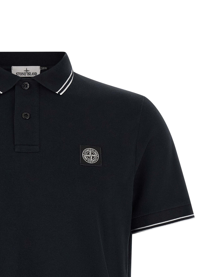 Polo en coton bleu Stone Island