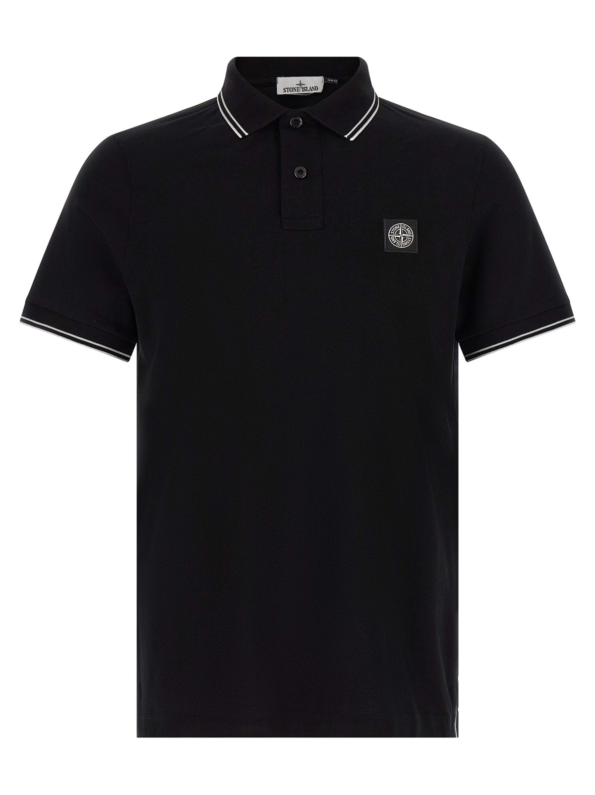 Polo Stone Island en coton noir