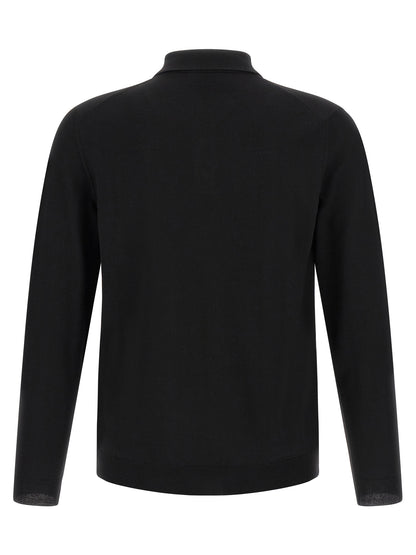 ZANONE Black Virgin Wool Polo Shirt