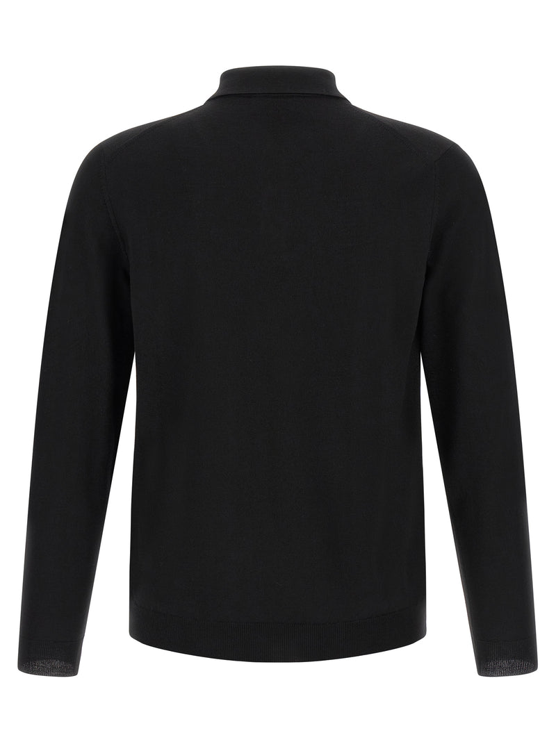 ZANONE Black Virgin Wool Polo Shirt