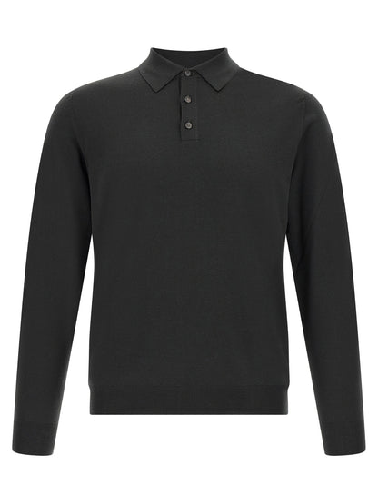 ZANONE Bicolor Virgin Wool Polo Shirt
