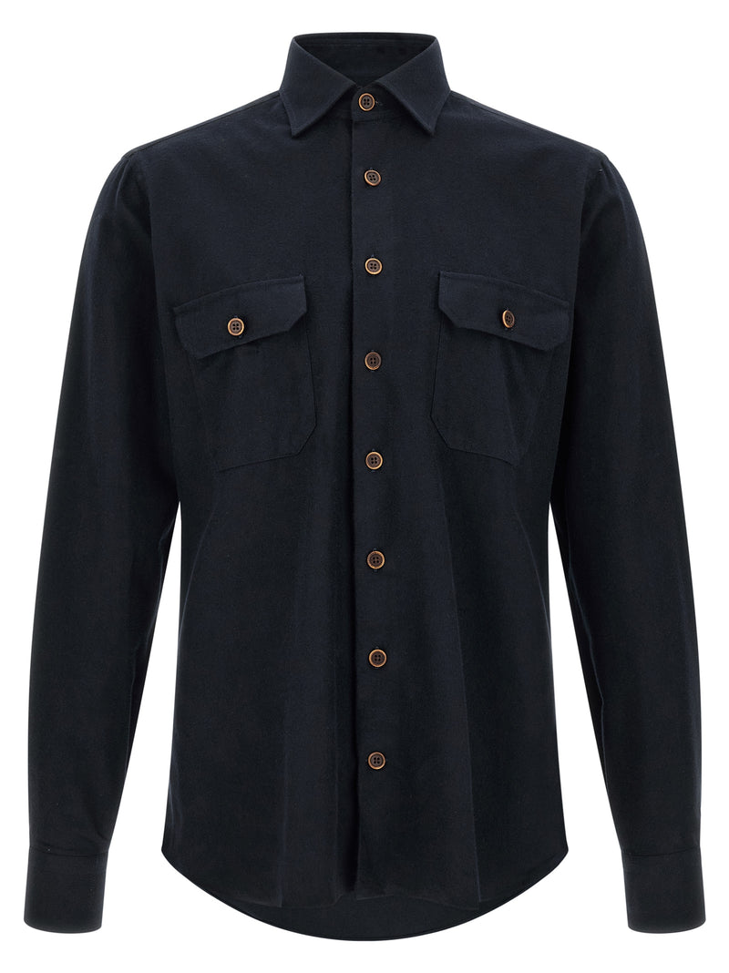 BORRIELLO Blue Cotton Blouse