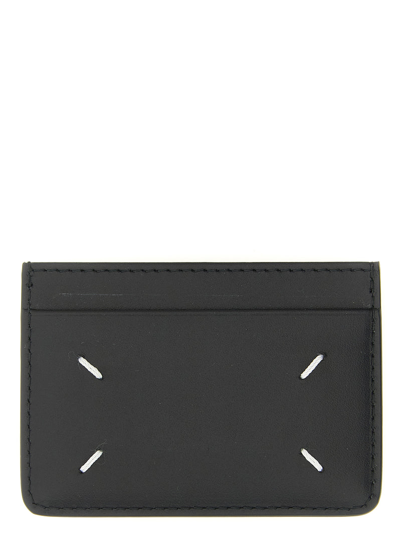 Porte-cartes en cuir de veau noir Maison Margiela