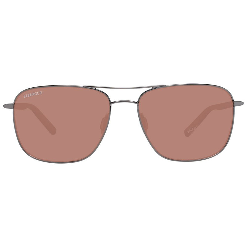 Serengeti Gray Metal Aviator Sunglasses for Men