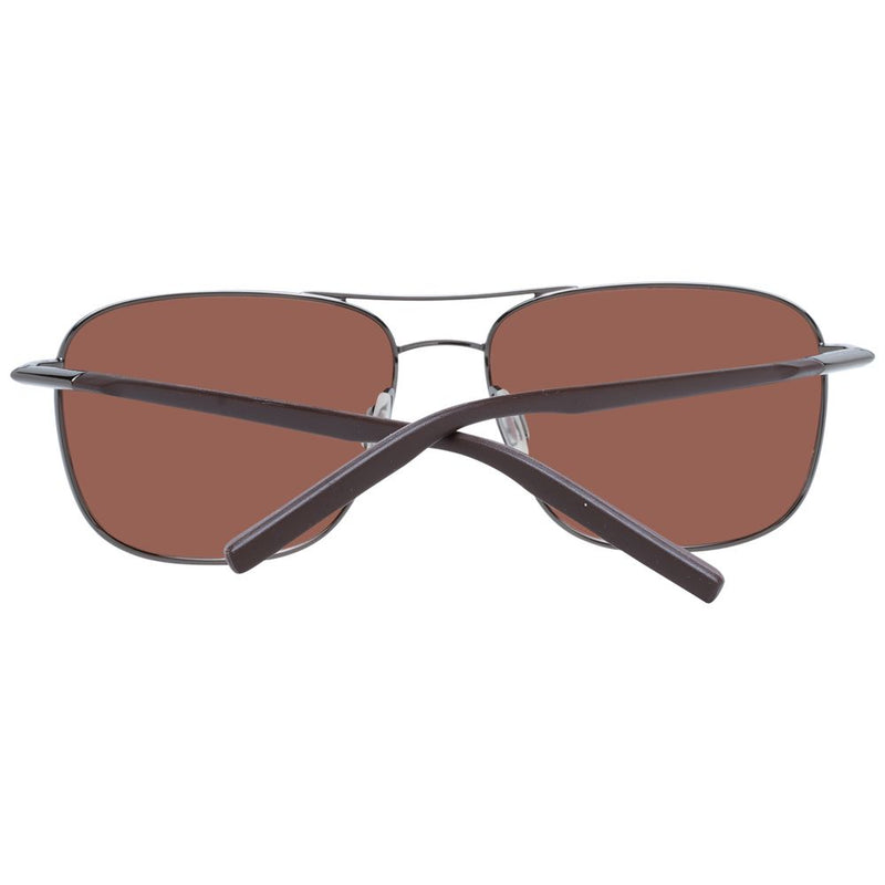 Serengeti Gray Metal Aviator Sunglasses for Men