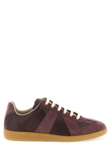 Baskets basses en cuir de veau bordeaux Maison Margiela