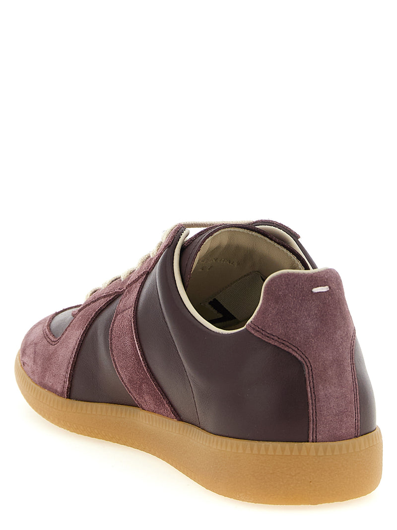 Baskets basses en cuir de veau bordeaux Maison Margiela