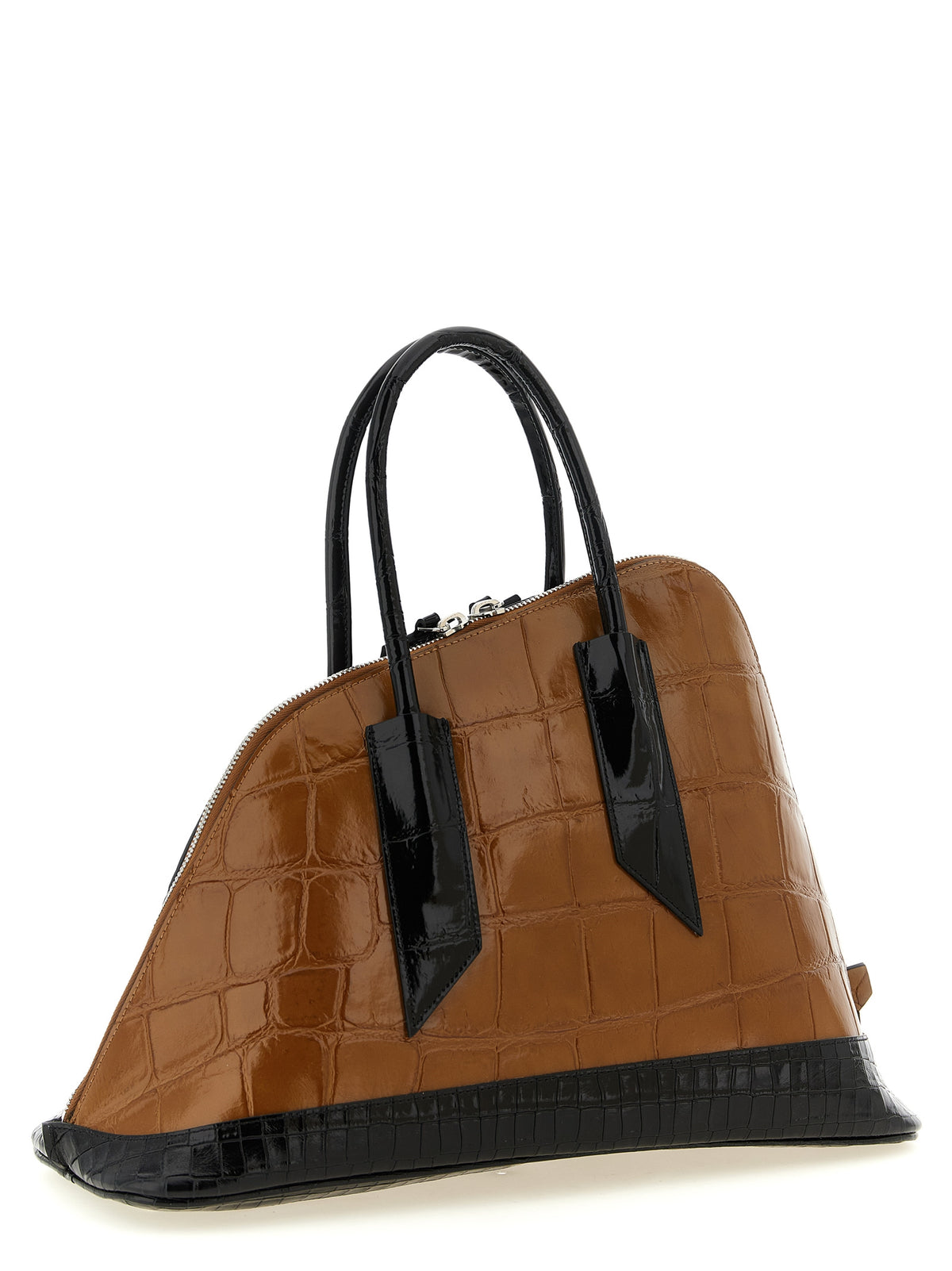 Le sac à main The Attico en cuir de veau marron Bos Taurus