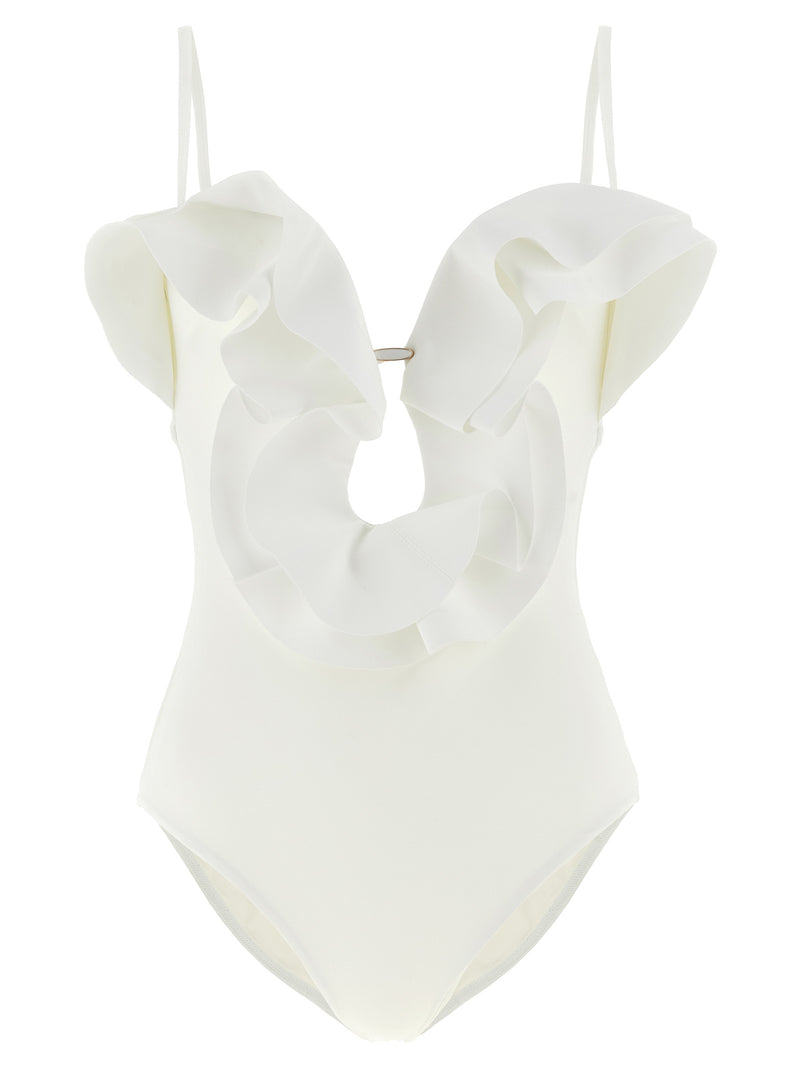 Maillot de bain une pièce en polyamide blanc Zimmermann