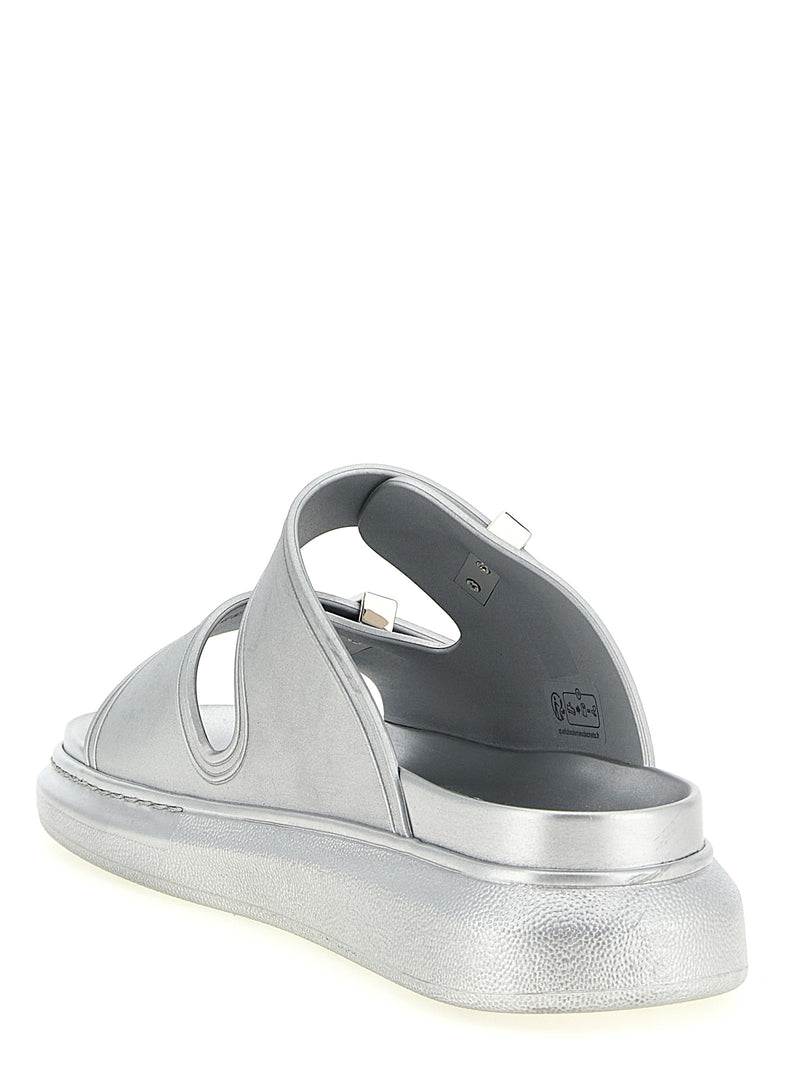 Claques en caoutchouc argentées Alexander McQueen