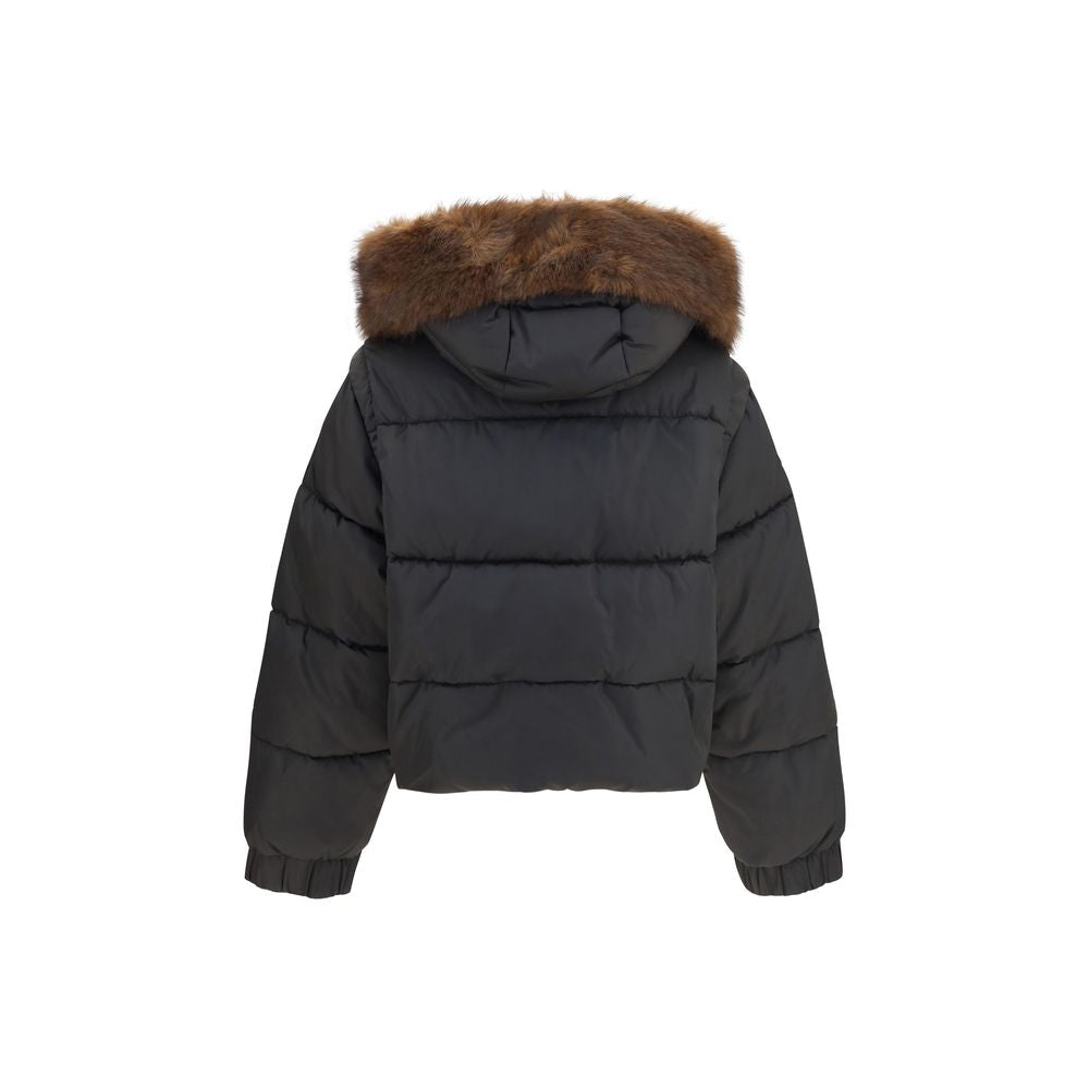 Doudoune longue PINKO marron en plumes d'oie