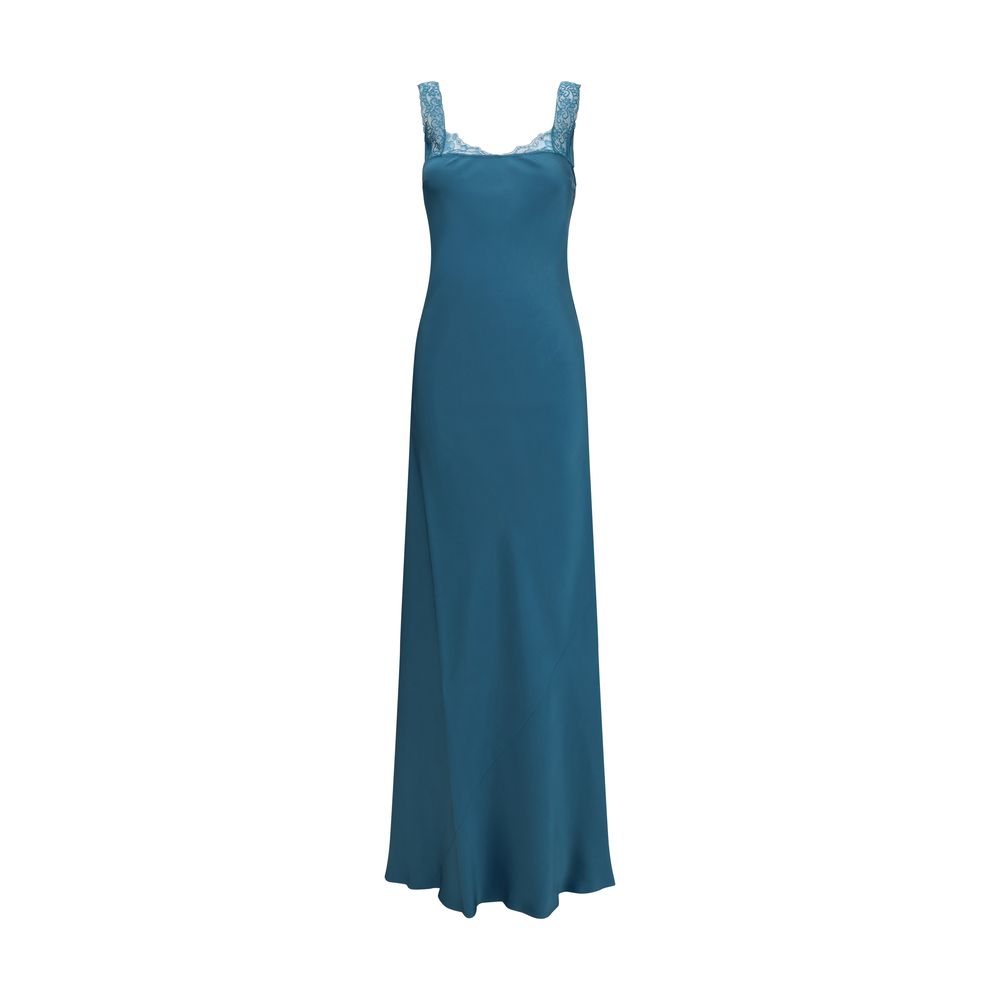 Robe longue Forte_Forte en acétate bleu