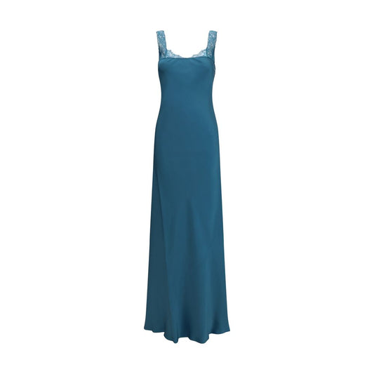 Robe longue Forte_Forte en acétate bleu