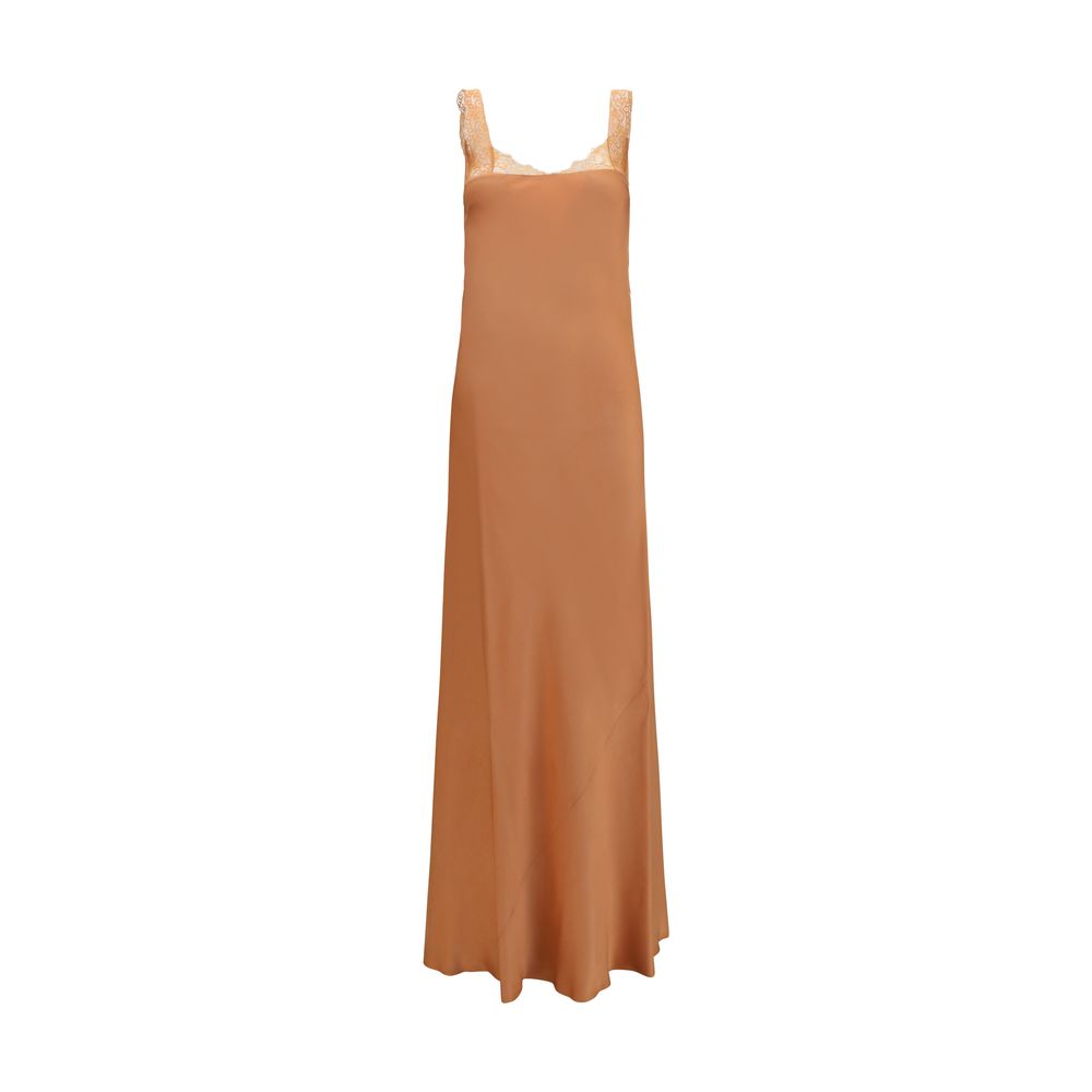 Robe longue Forte_Forte en acétate beige