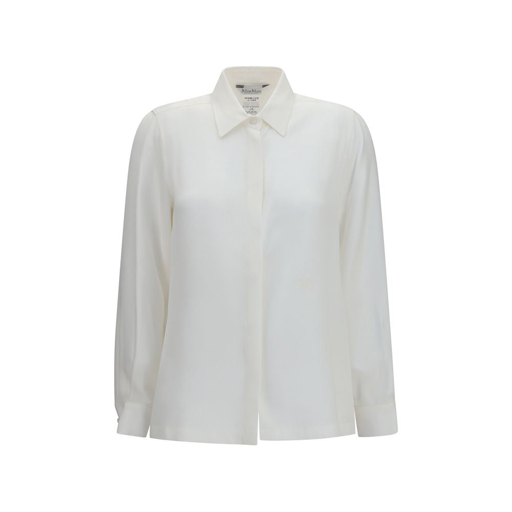 Chemise-robe en soie blanche Max Mara