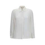 Chemise-robe en soie blanche Max Mara