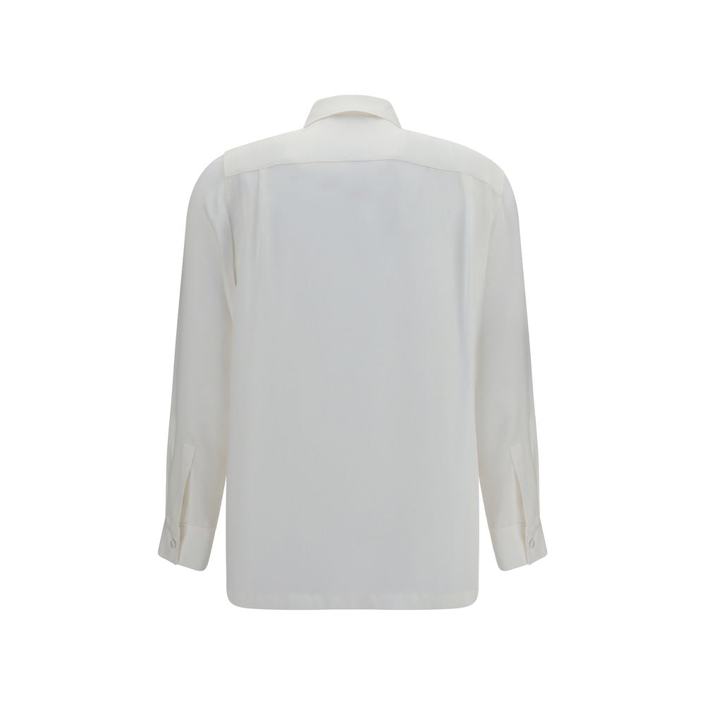 Chemise-robe en soie blanche Max Mara