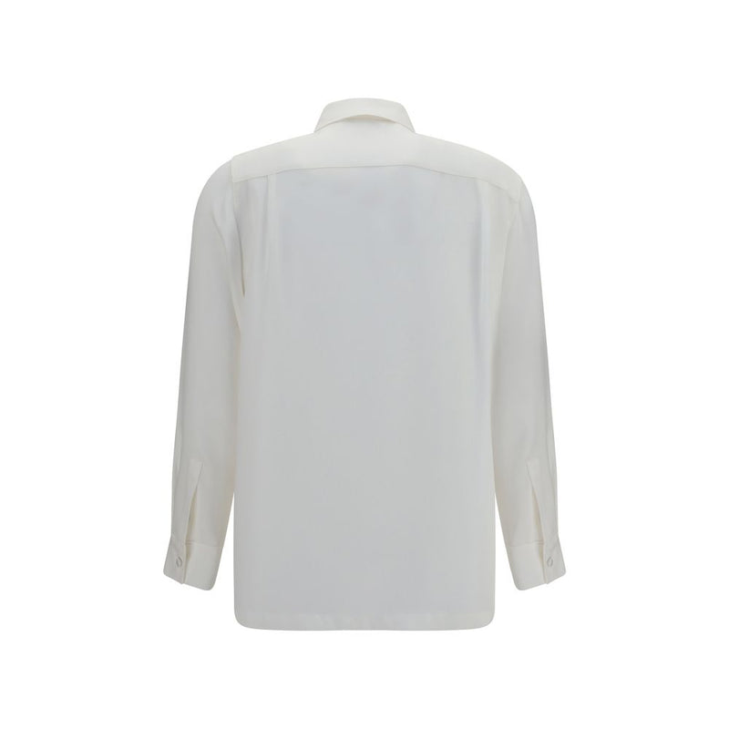 Max Mara White Silk Dress Shirt