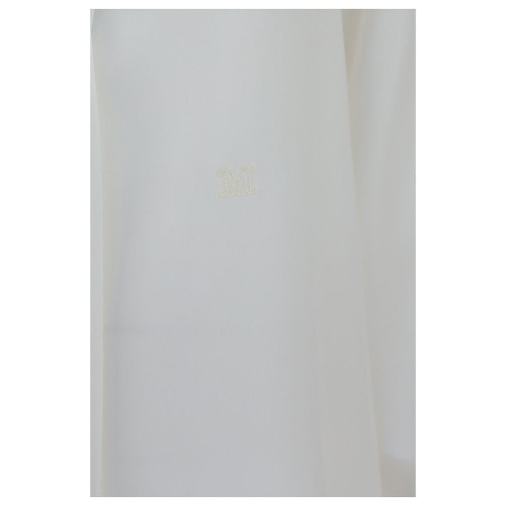 Chemise-robe en soie blanche Max Mara