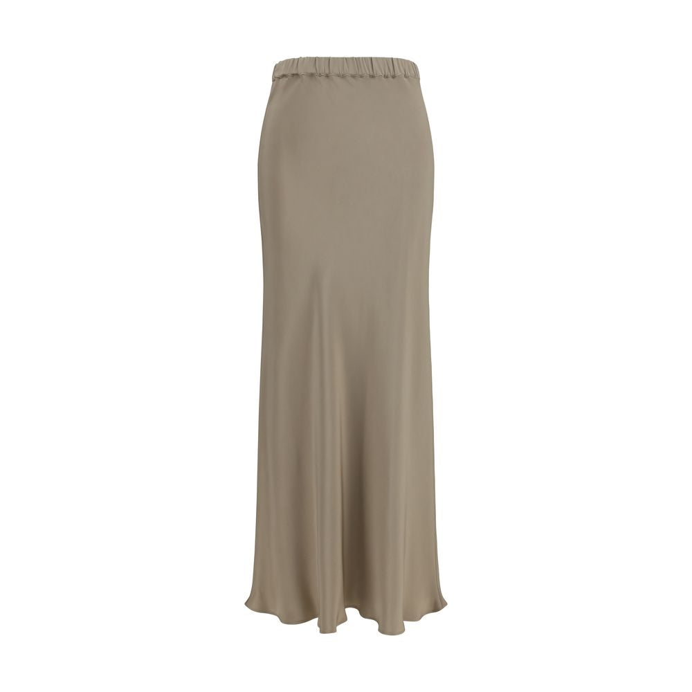 Jupe longue en soie beige Max Mara
