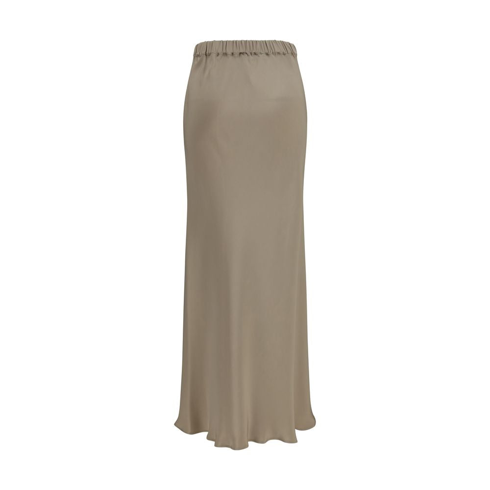 Jupe longue en soie beige Max Mara