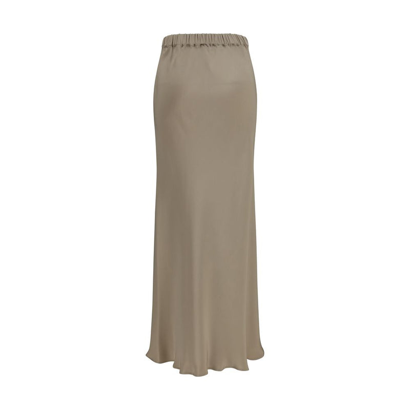 Max Mara Beige Silk Long Skirt