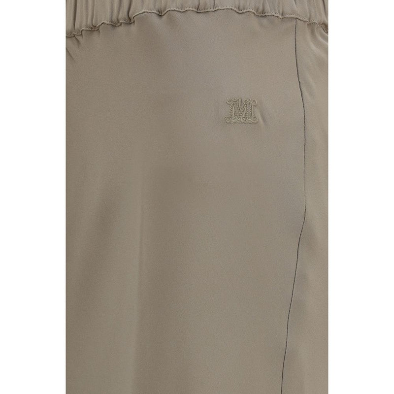Max Mara Beige Silk Long Skirt