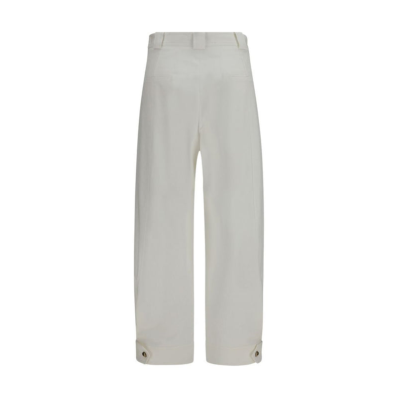 Max Mara White Cotton Cropped Pants