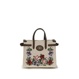 Sac porté épaule Valentino Garavani en lin beige
