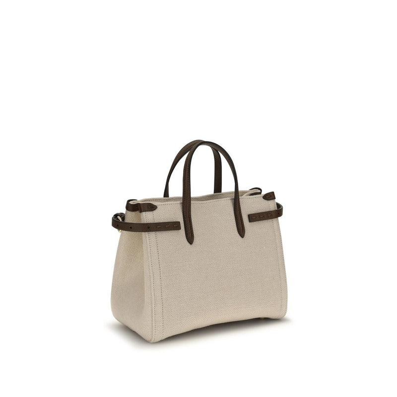 Sac porté épaule Valentino Garavani en lin beige