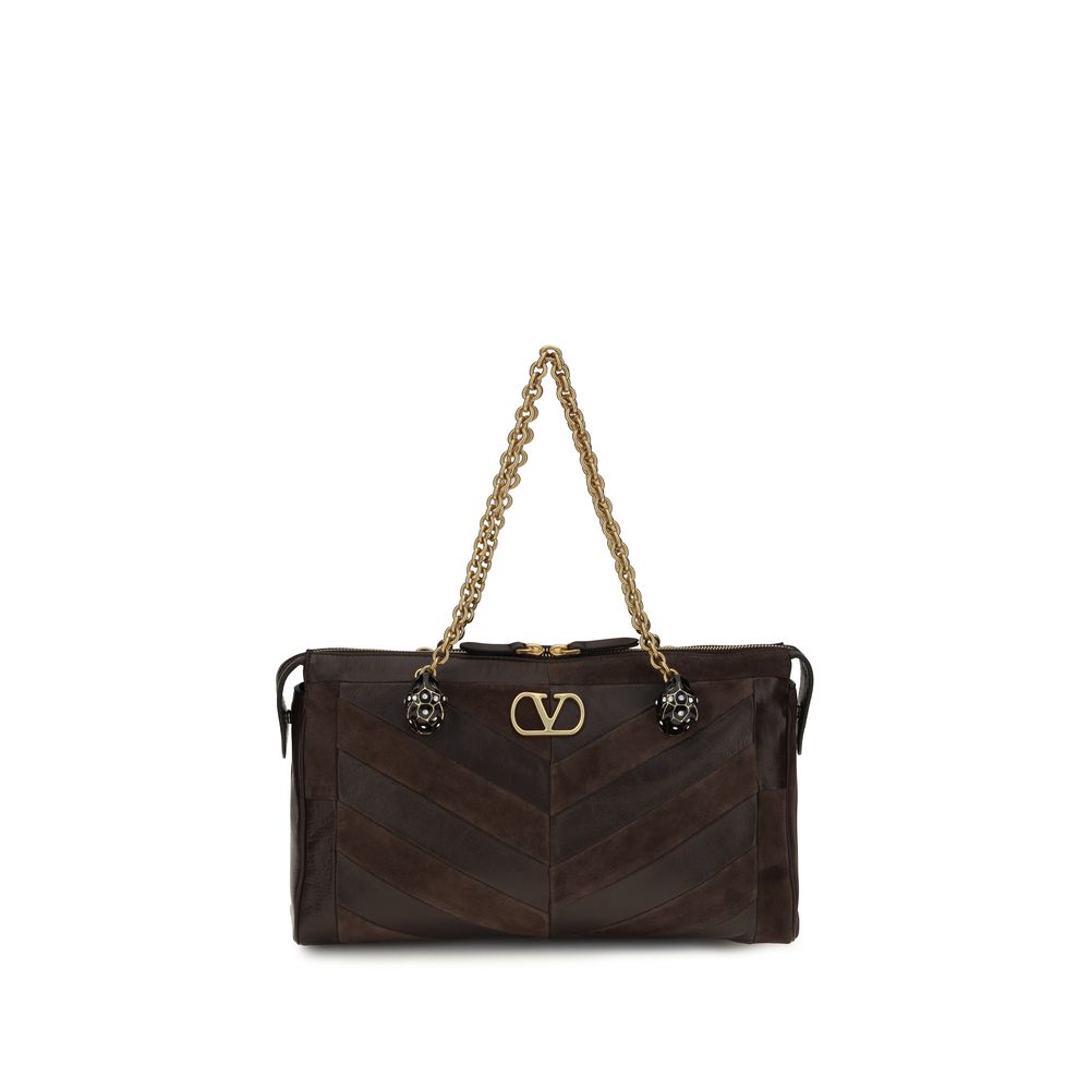 Sac bandoulière Valentino Garavani Bos Taurus en cuir de veau marron