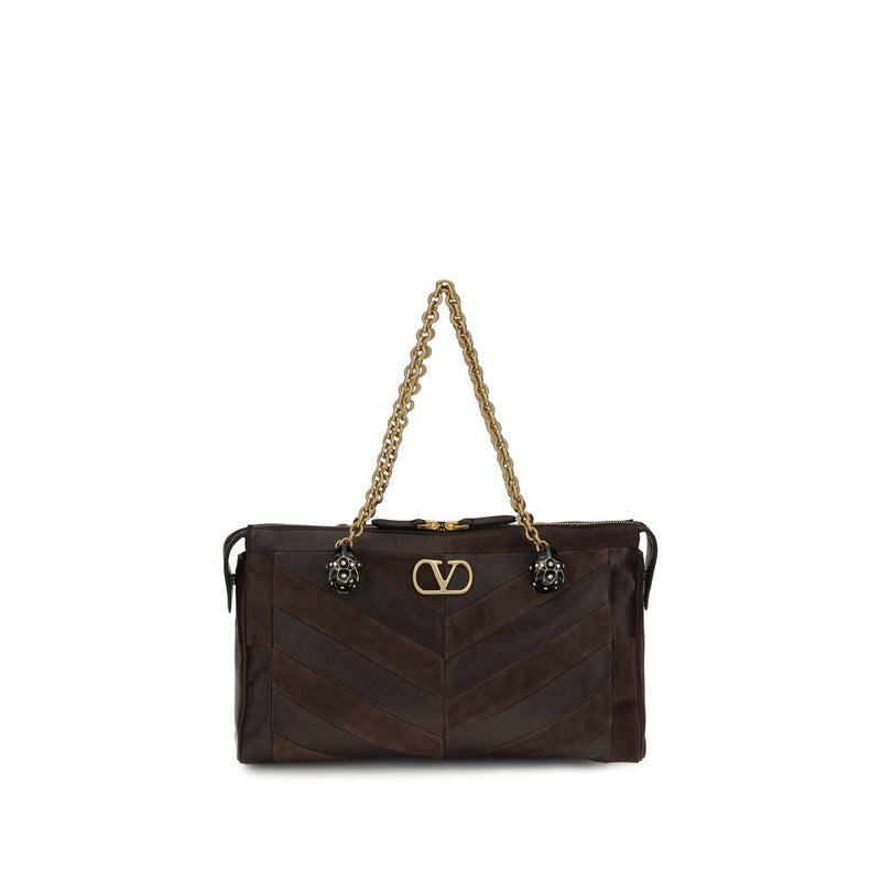 Sac bandoulière Valentino Garavani Bos Taurus en cuir de veau marron