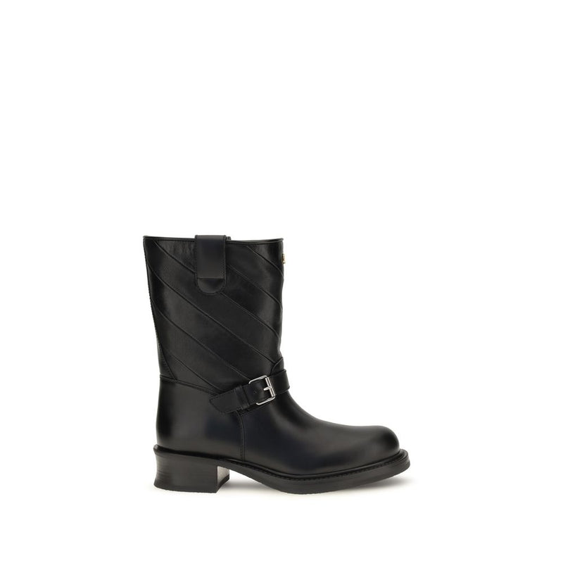Bottines Valentino Garavani Bos Taurus en cuir de veau noir