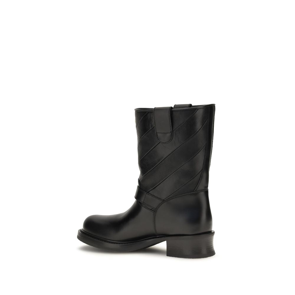 Bottines Valentino Garavani Bos Taurus en cuir de veau noir