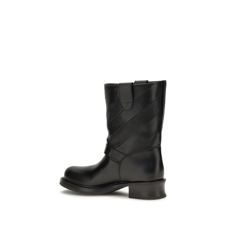 Bottines Valentino Garavani Bos Taurus en cuir de veau noir